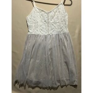 American Eagle‎ Women's Cream Lace Corset & Taupe Ruffle Dress, Size 8
